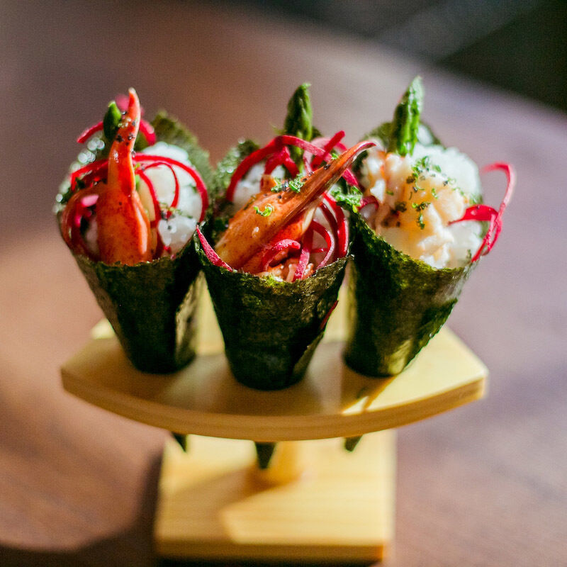 Temaki Nori Half Cut Roasted Seaweed Sheets 10.5x19cm Hand Roll Sushi Cone Wrap 100 Sheets Per Bag Dark Green